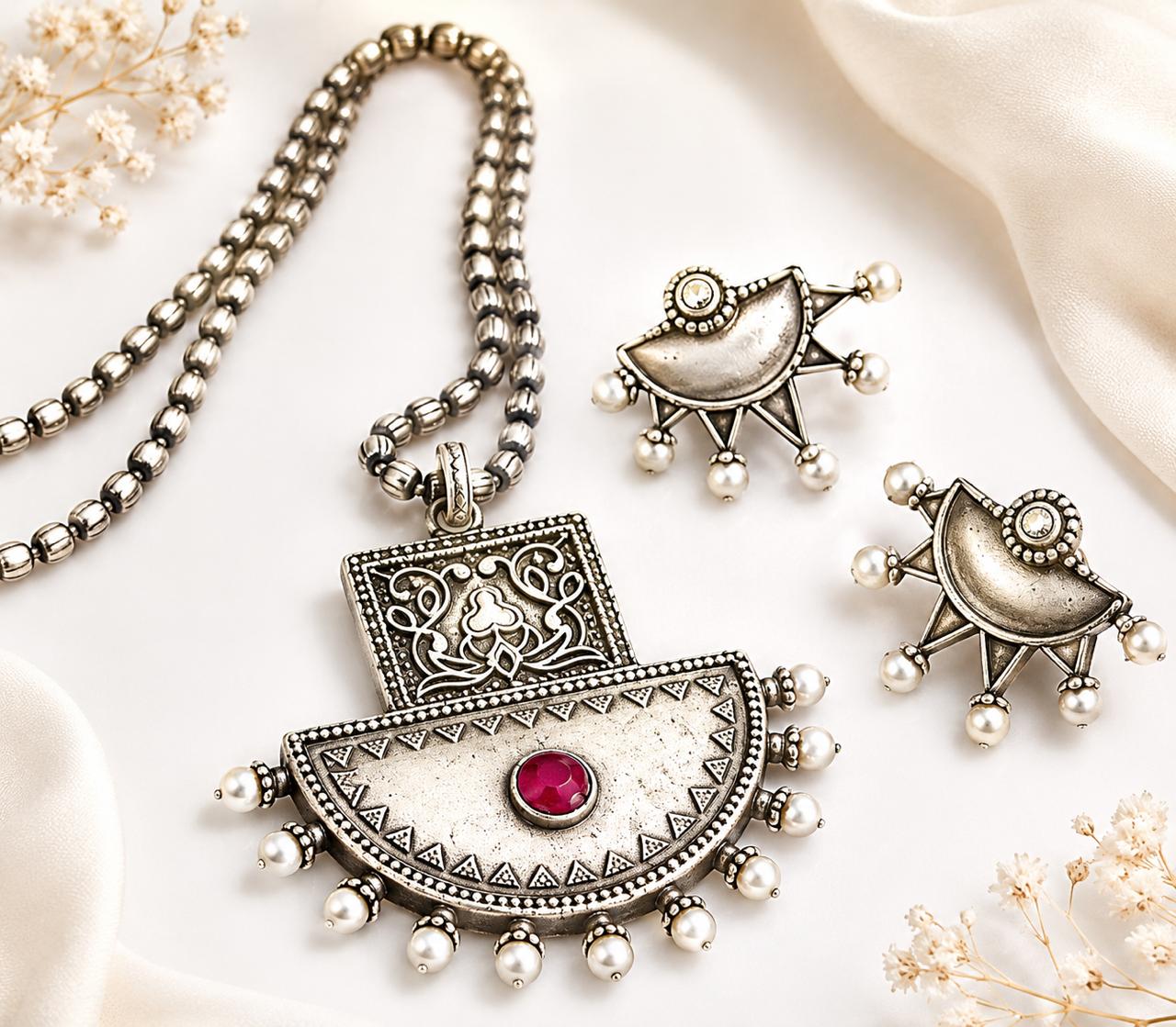 Oxidise Naclace Set